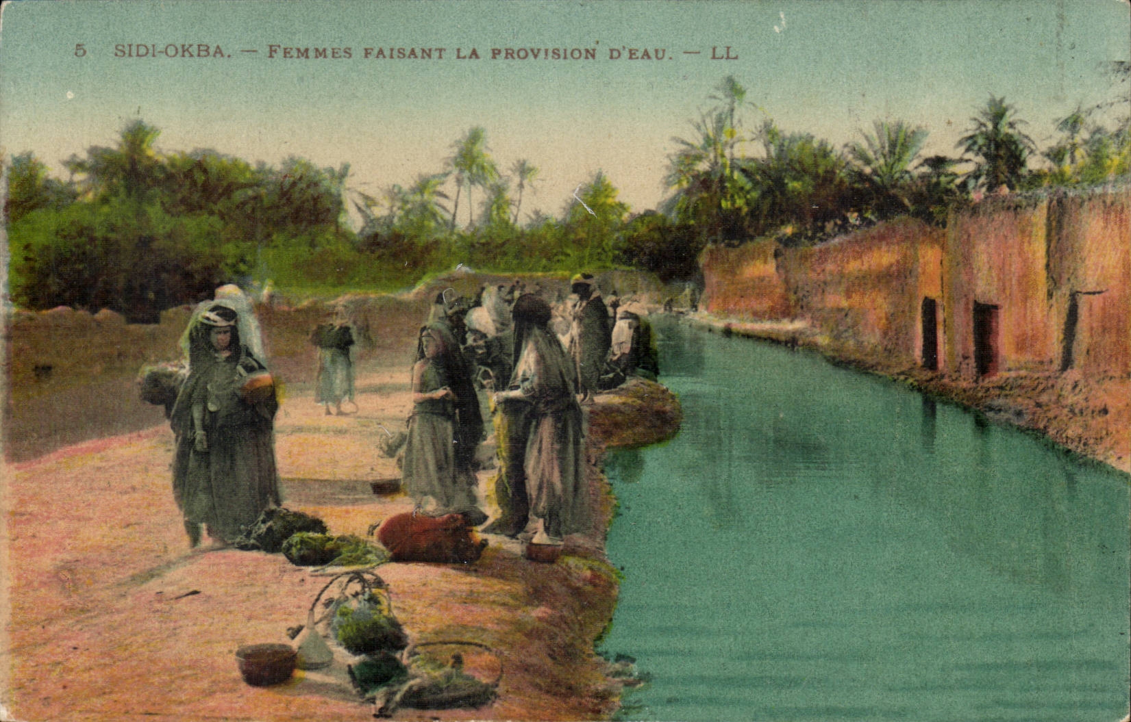 Algeria CPA Sidi Okba Women making the water provision