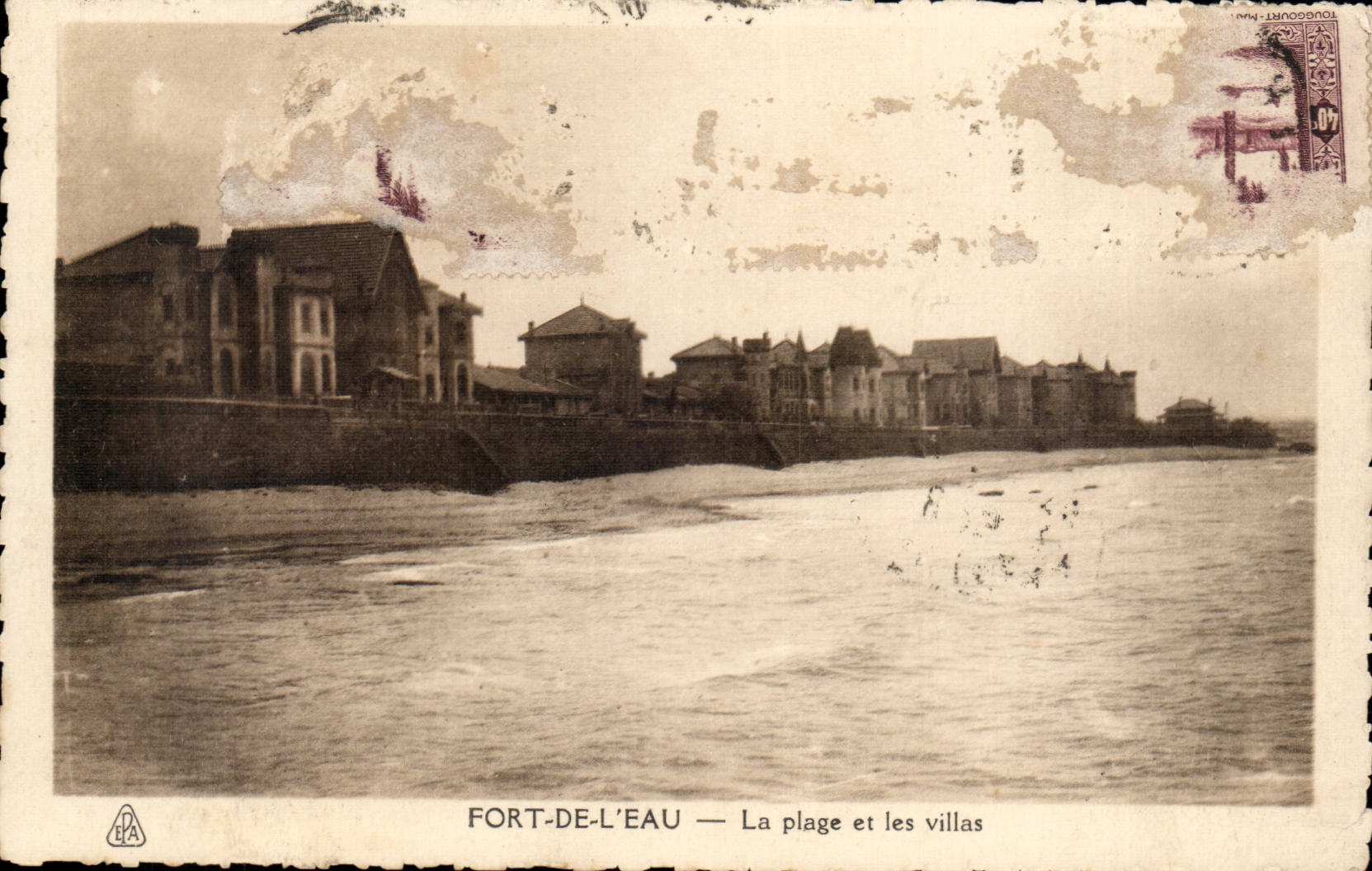 Algeria CPA Fort of water the beach and villas