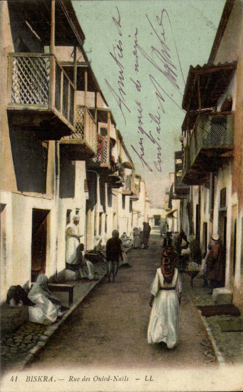 Strasse Algerien-Biskra Constantine CPA der Ouled Nagel