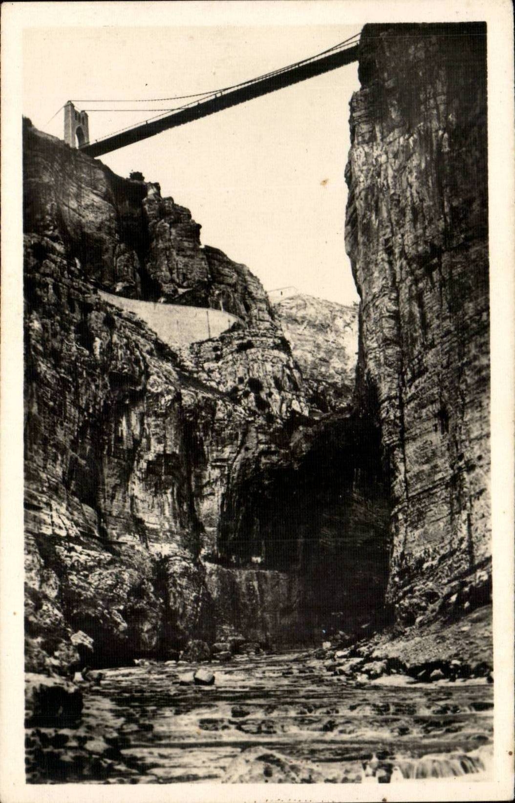 Algeria CPA Biskra Constantine Footbridge of Sidi Mr Cid