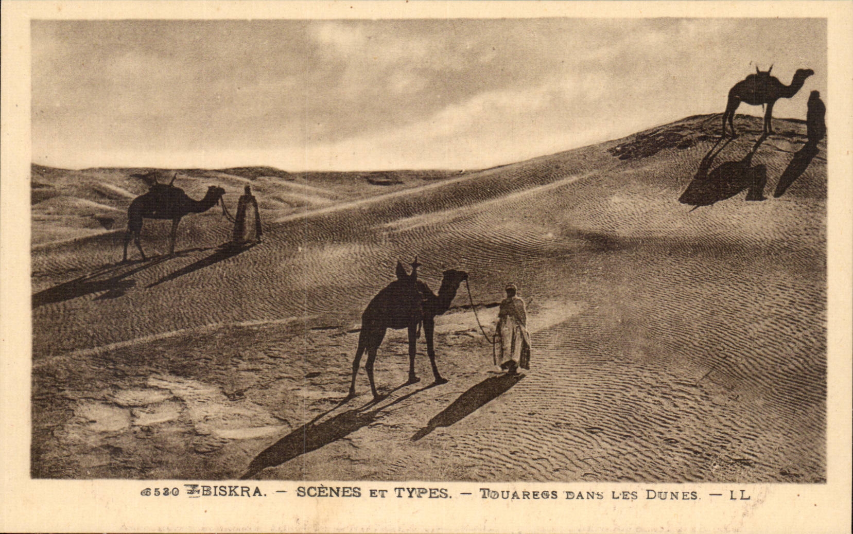 Algeria Constantine CPA Biskra Tuaregs in the dunes