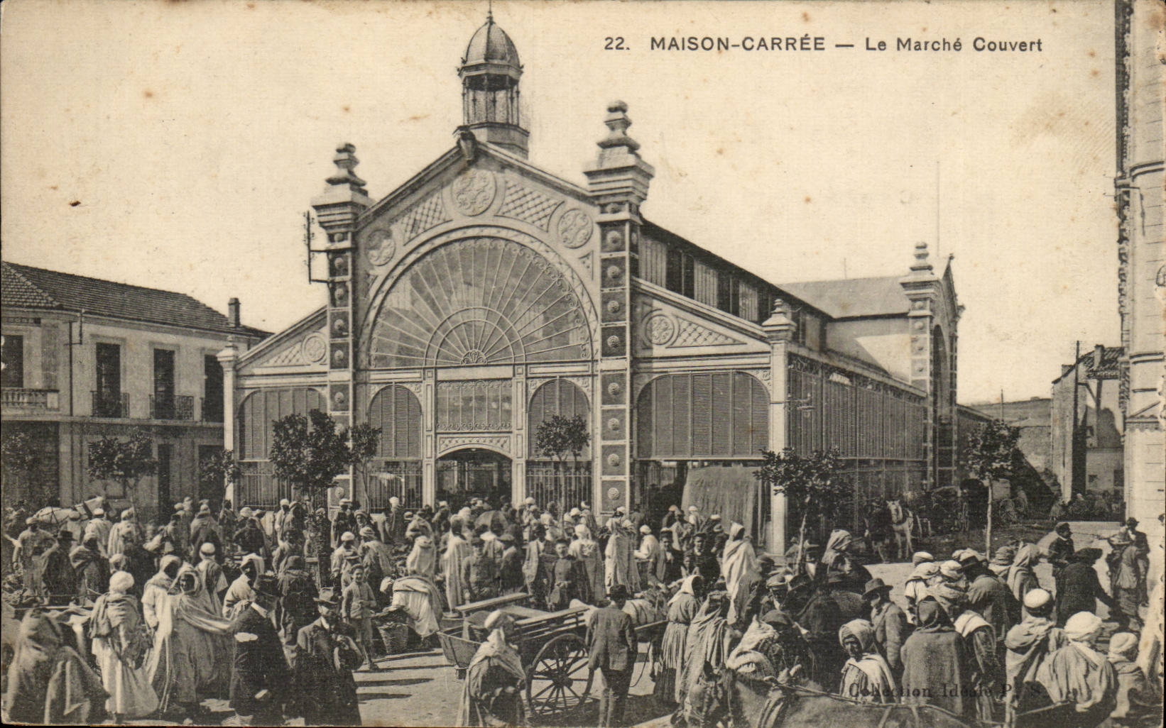 Quadratischer Haus-Markt Algerien-CPA umfasst