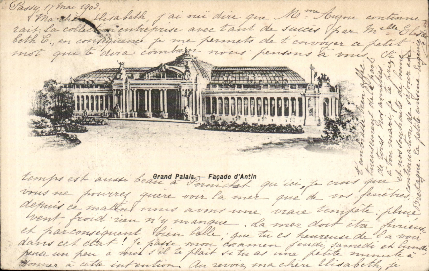 Paris CPA Grand Palais Frontage of Antin