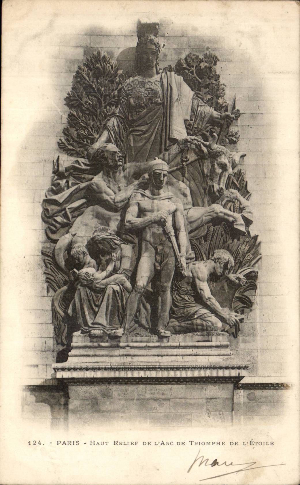 Paris CPA High relief of Arc de Triomphe of the star (pub the young Tailor Costumes and Overcoat data base of the Italians 9th