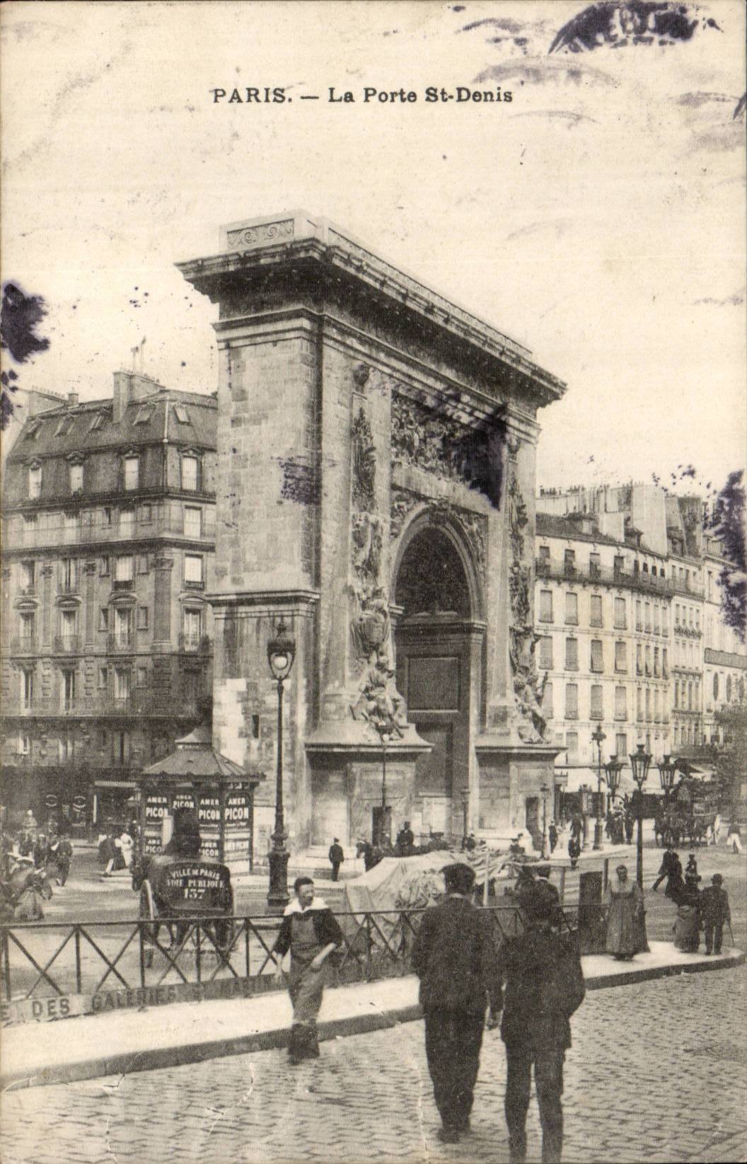 Paris CPA the door St Denis