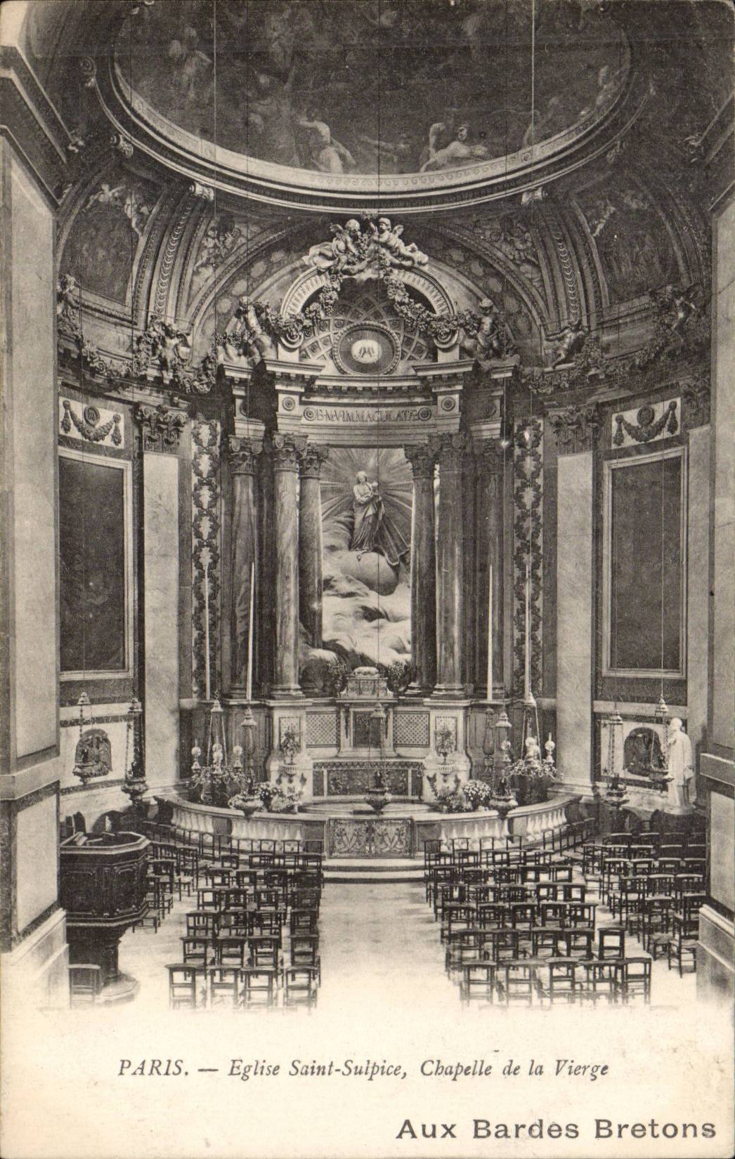 Paris CPA Eglsie St Sulpice Chapelle de la vierge