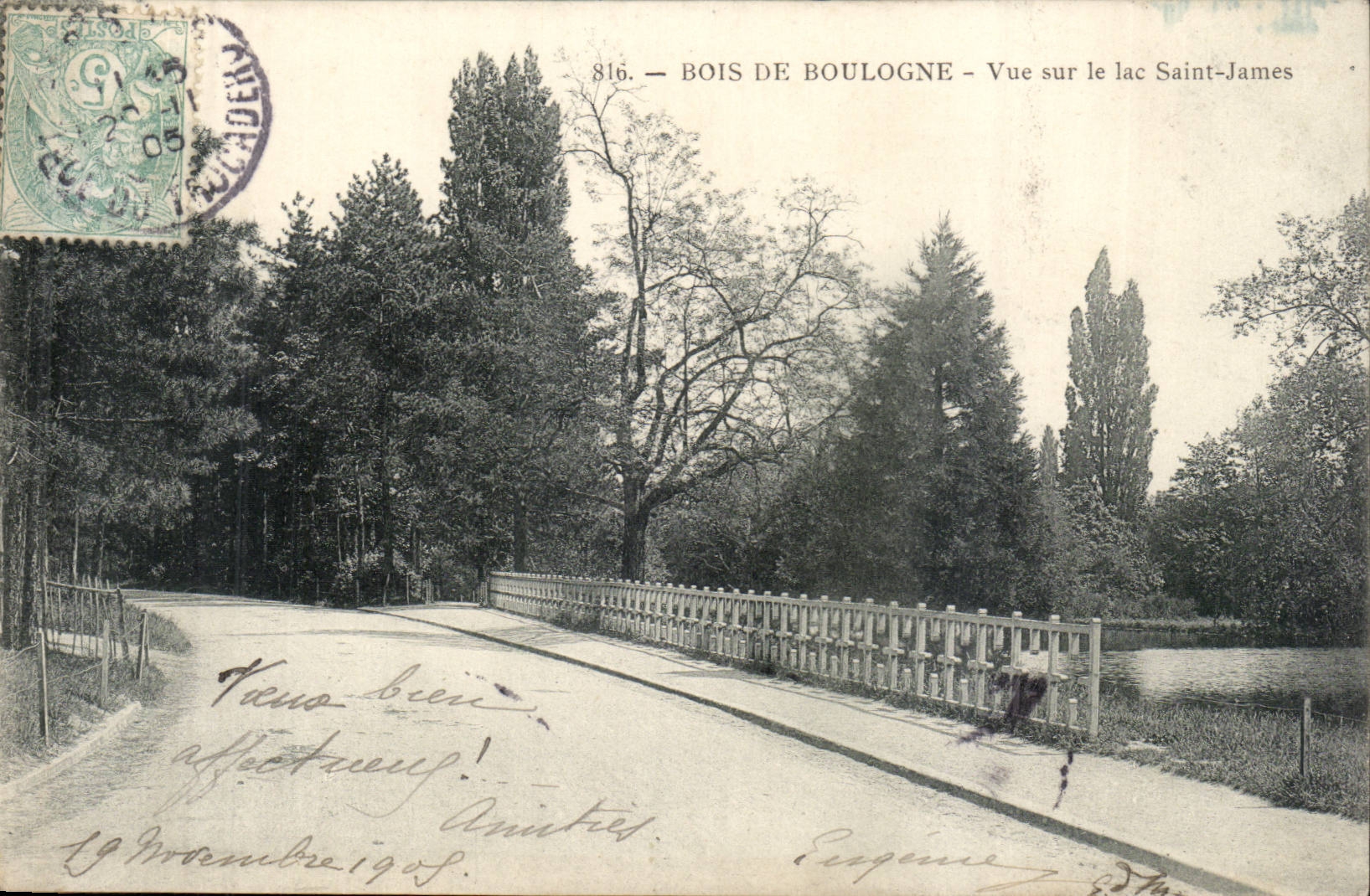 Wood of Boulogne CPA Seen on the lake Saint James