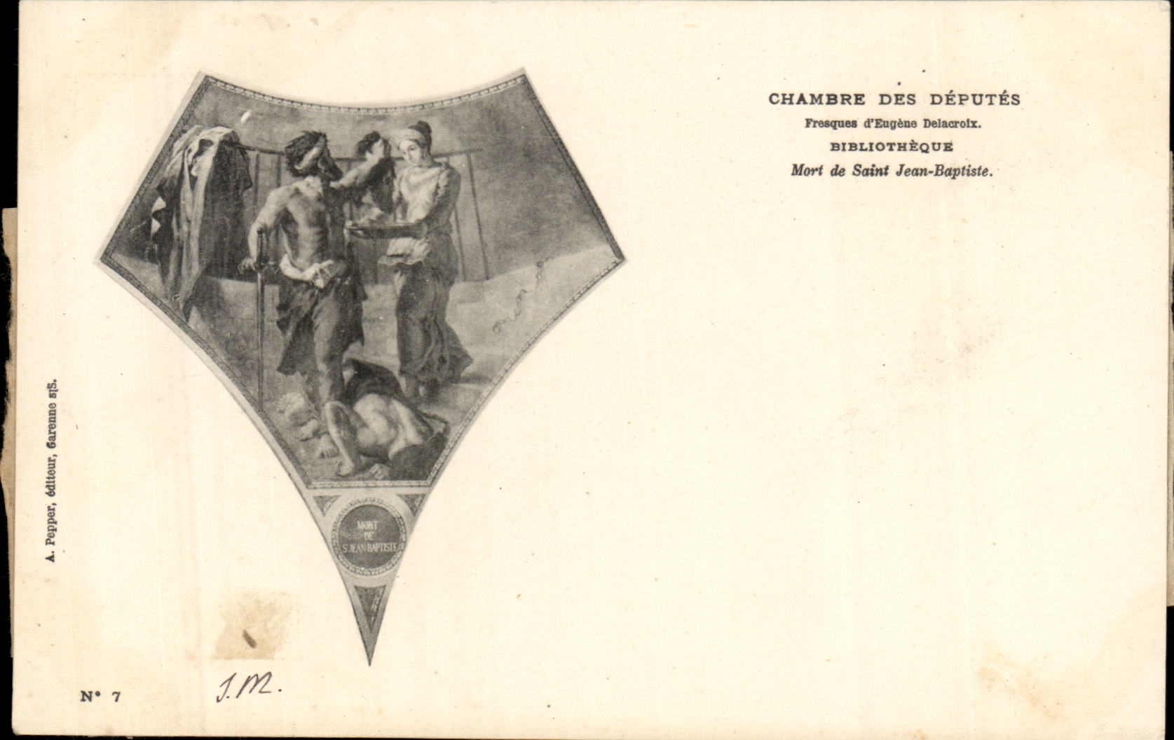Paris CPA House of Commons BilbiothequeMort de Saint Jean Baptiste (library)