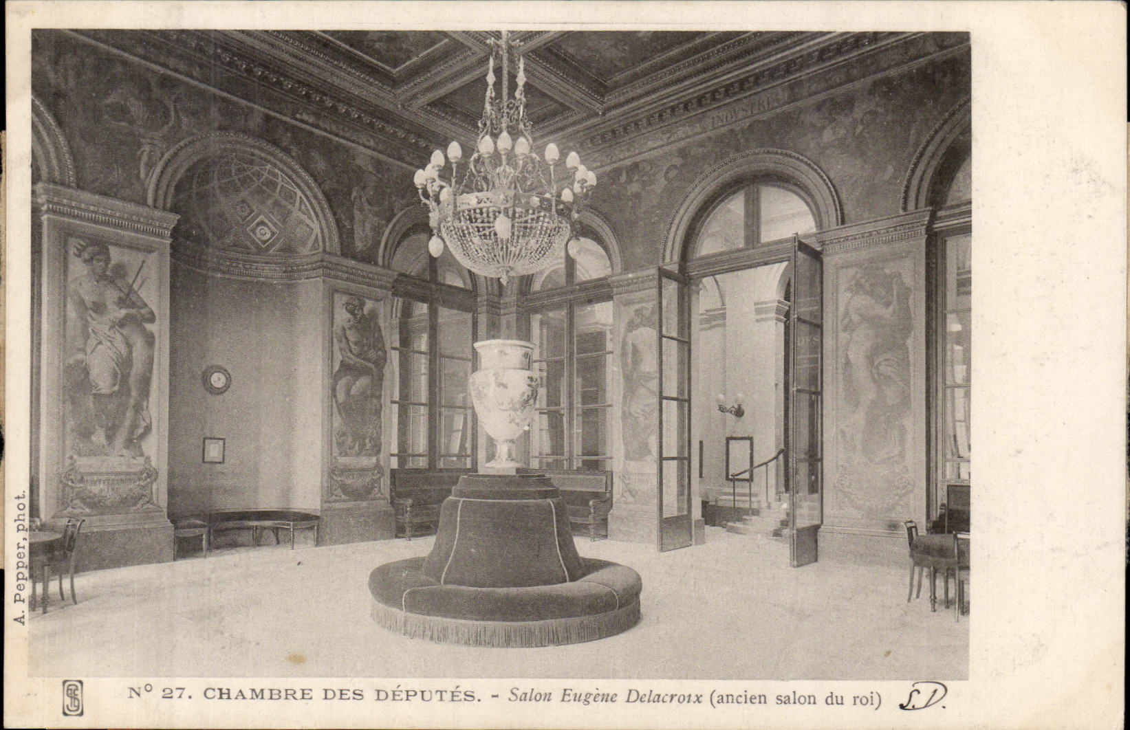 Paris CPA House of Commons Living room Eugene Delacroix (old living room of the king)