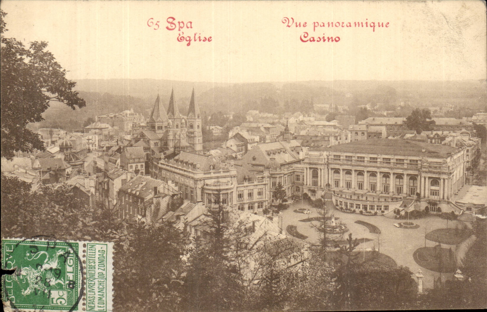 Belgie Belgium Spa CPA Panoramic View Casino