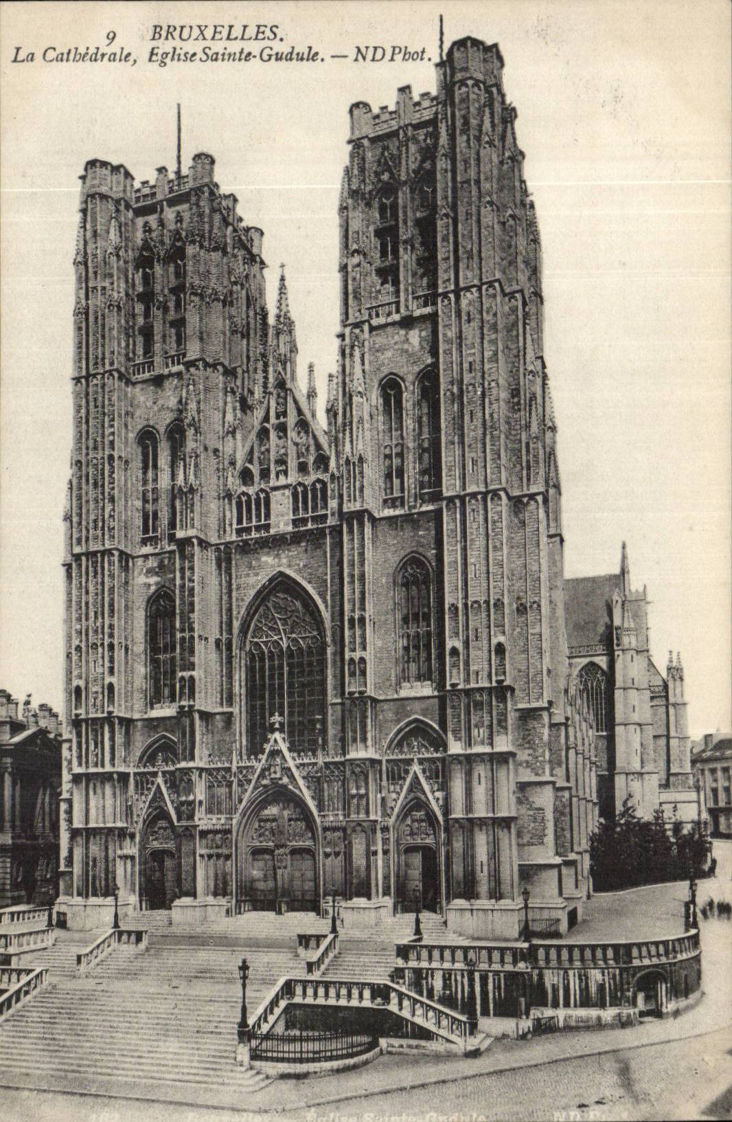 Belgie Belgium Brussels CPA the cathedral Church Sainte Gudule