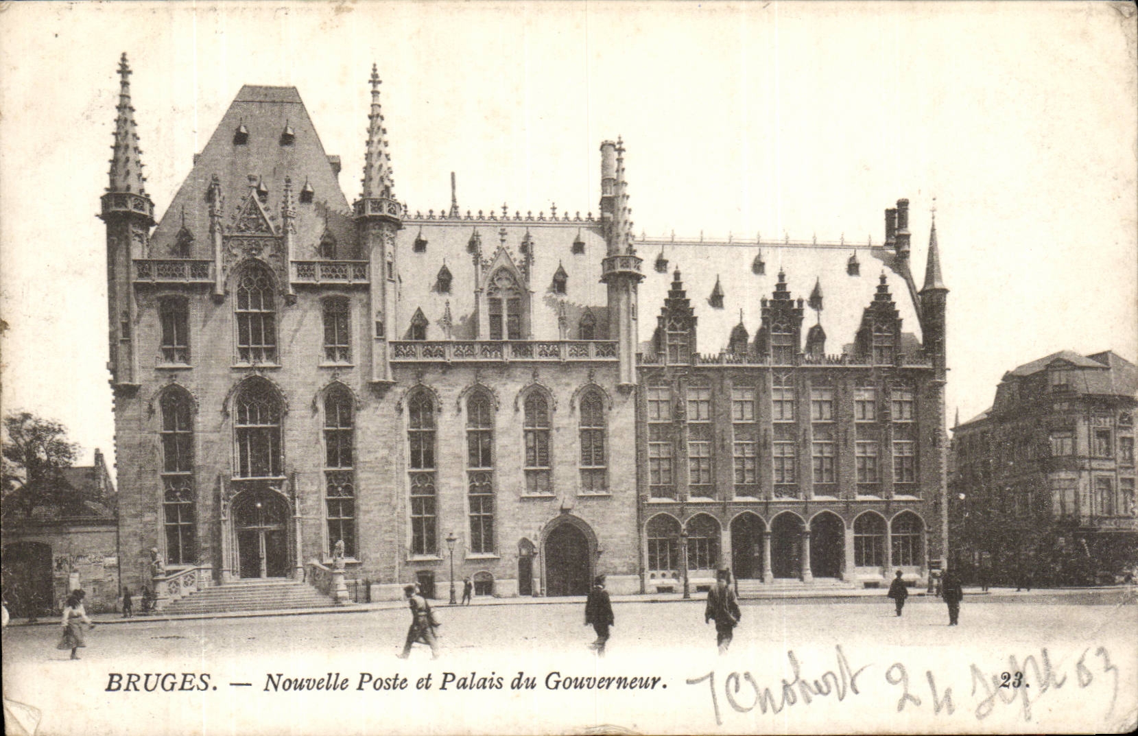 Belgie Belgium Bruges CPA Nouvelle posts and palate of the governor