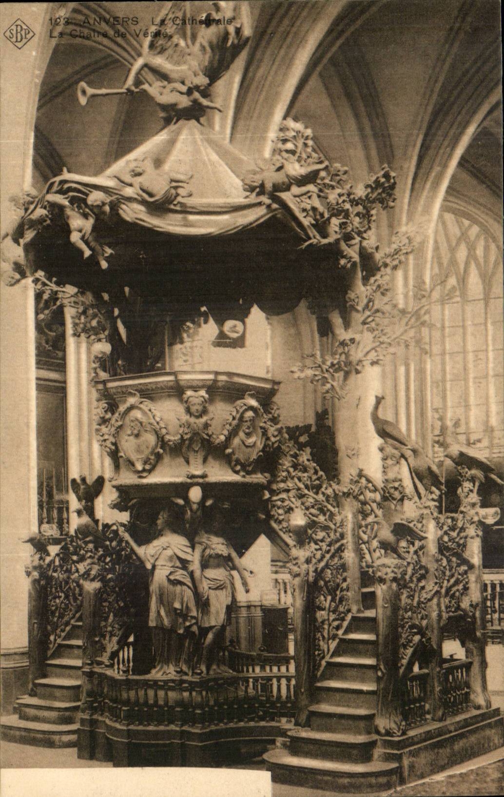 Belgie Belgien Antwerpen CPA die Kathedrale die Kanzel der Wahrheit