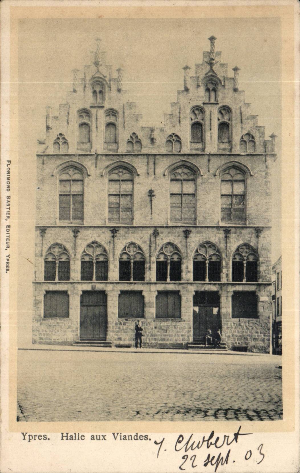 Belgie Belgium Ypres CPA Market with the meats