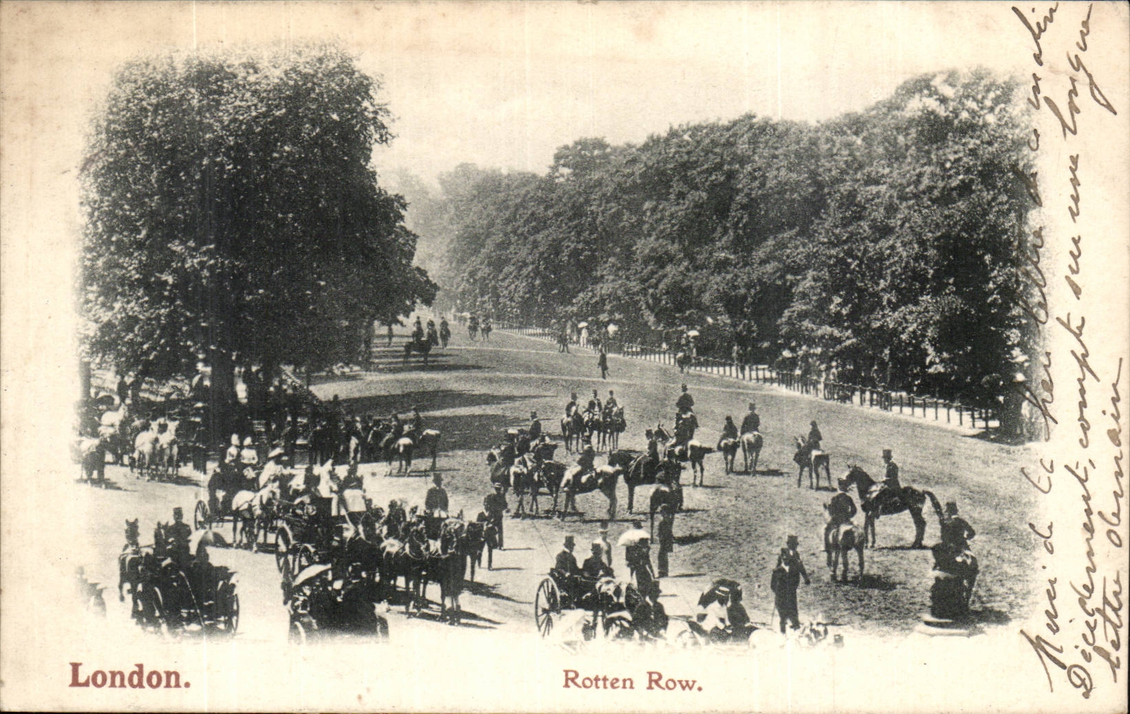 The United Kingdom London London CPA Rotton row (horses horses horse)