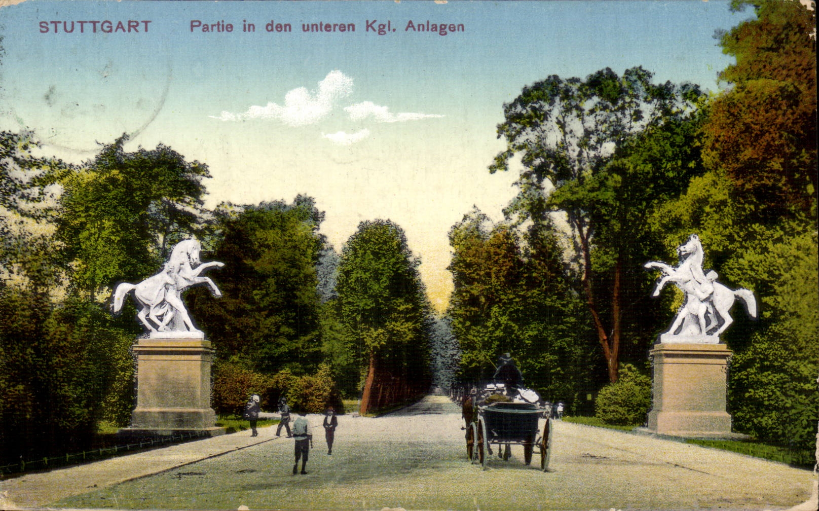 Stuttgart CPA Left in den unteren Kgl Anlagen