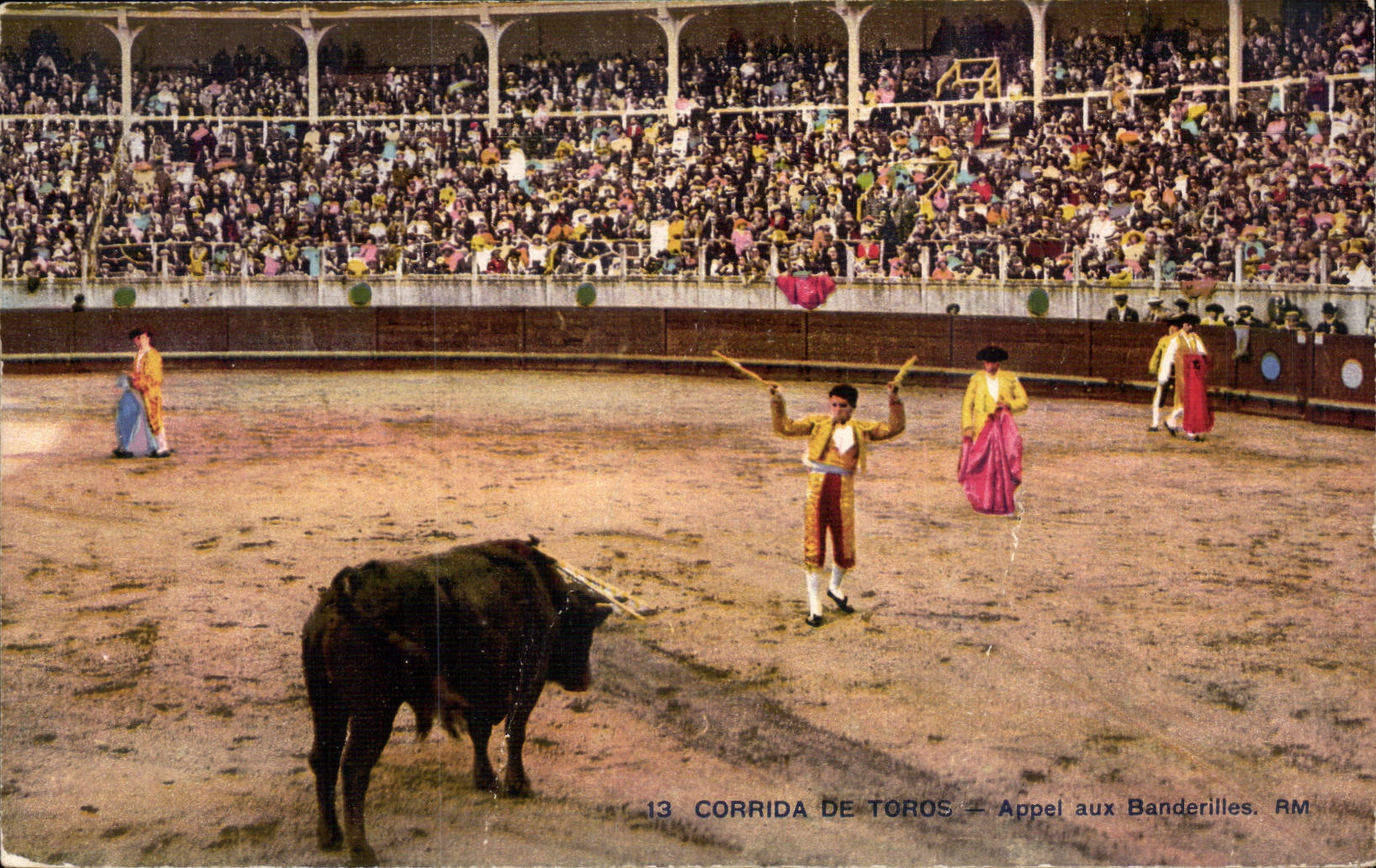 CPA Bullfight of Toros Call to the Banderillas (bullfight bull)