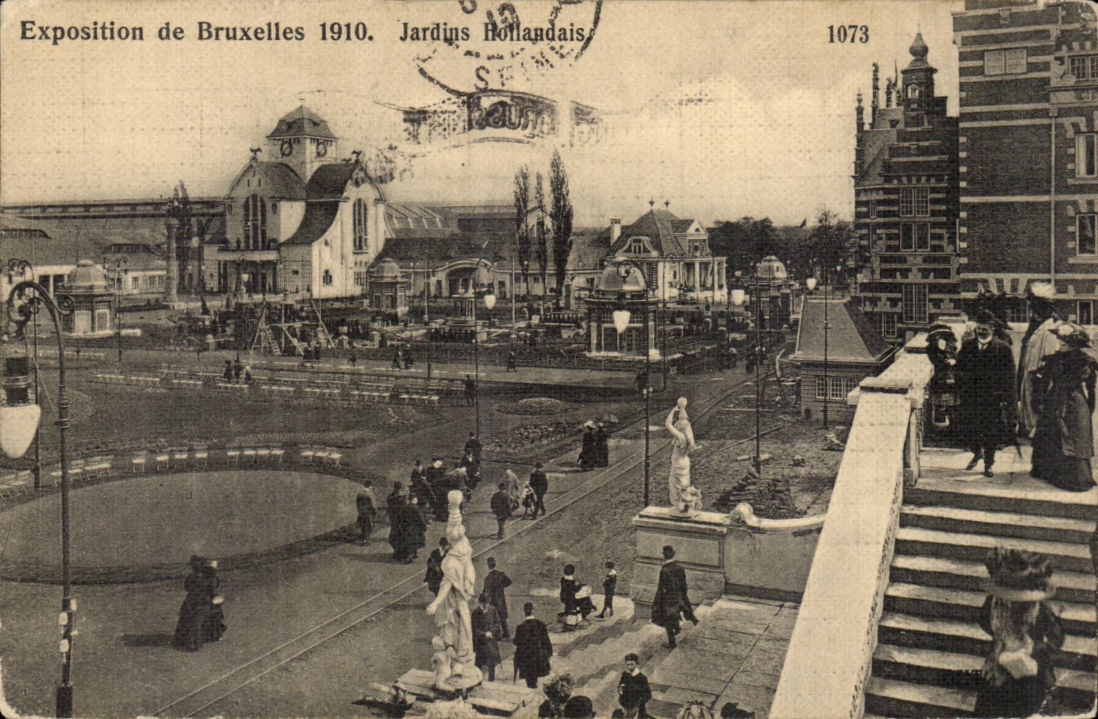 Belgie Belgium CPA Fair of Brussels 1910 Dutch Gardens