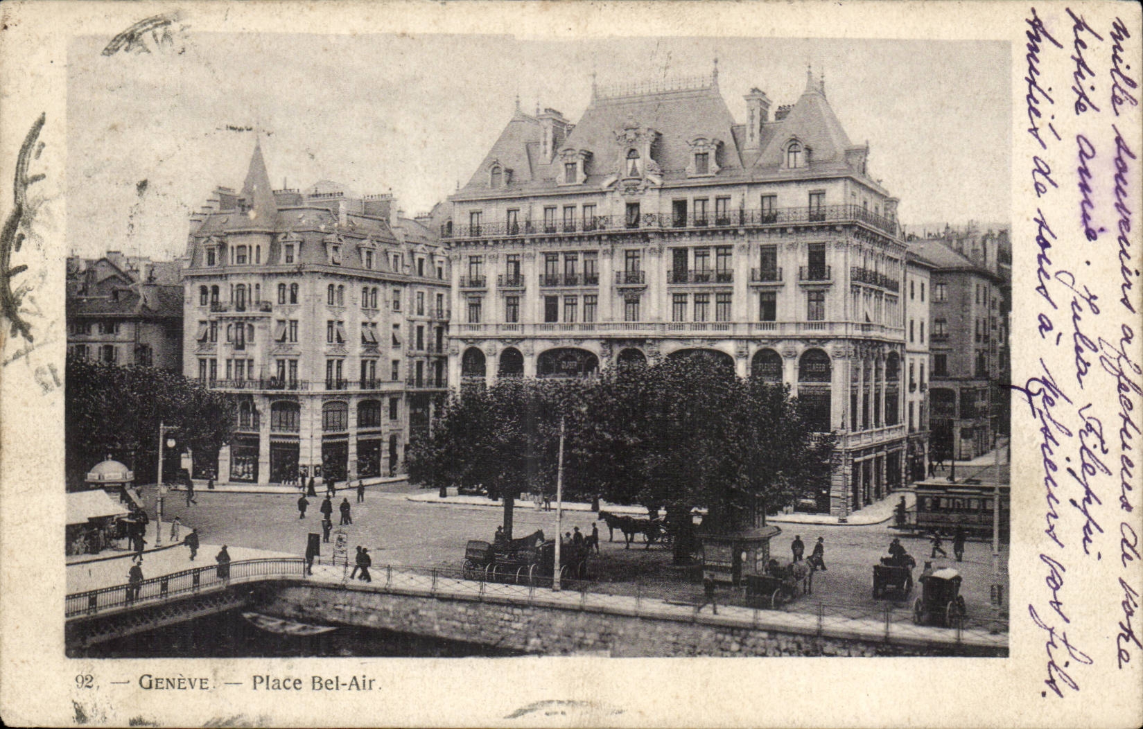 Switzerland CPA Geneva Places Bel Air