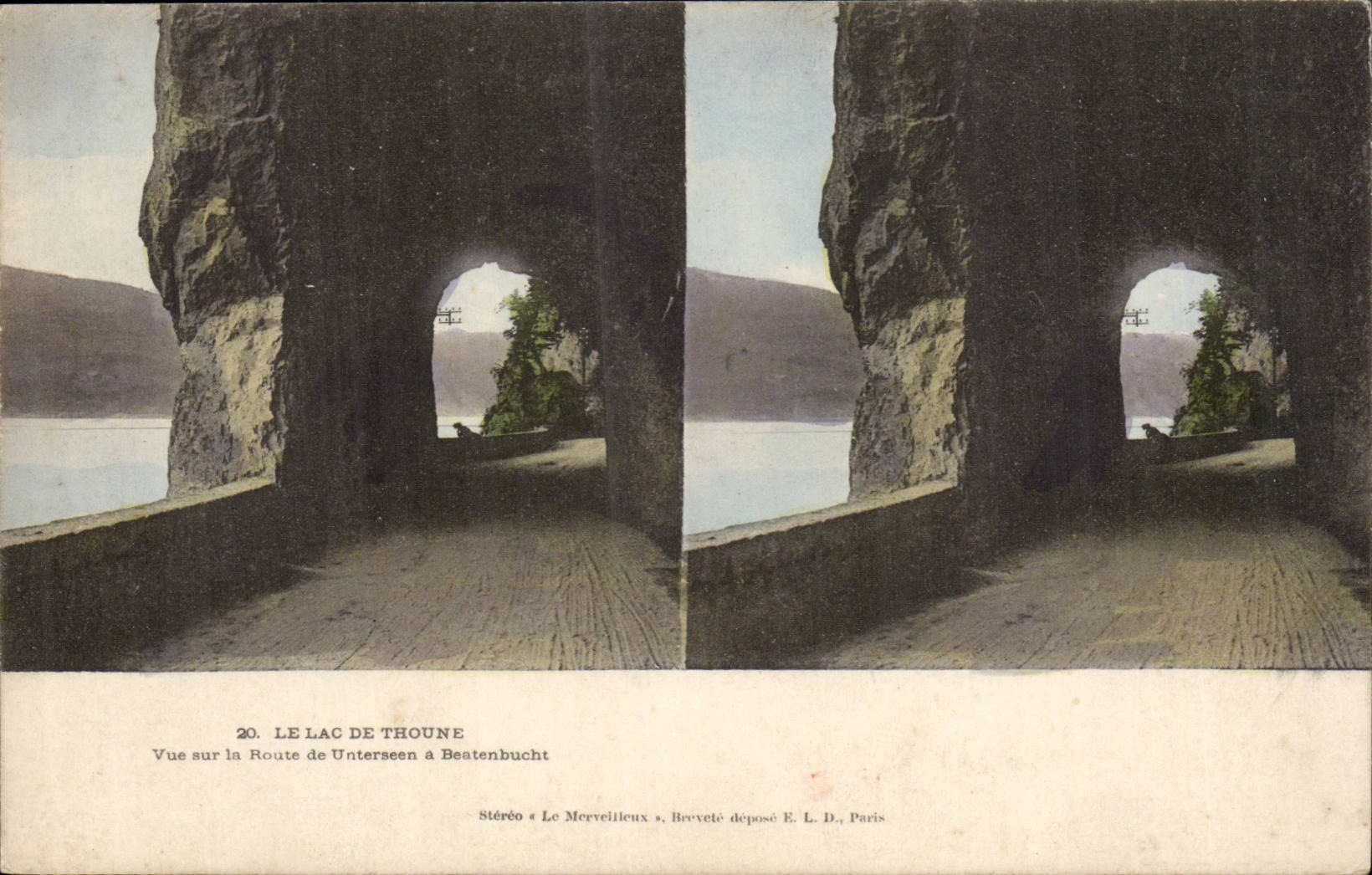 Suisse CPA Le lac de Thoune Vue sur la route de Unterseen a Beatenbucht