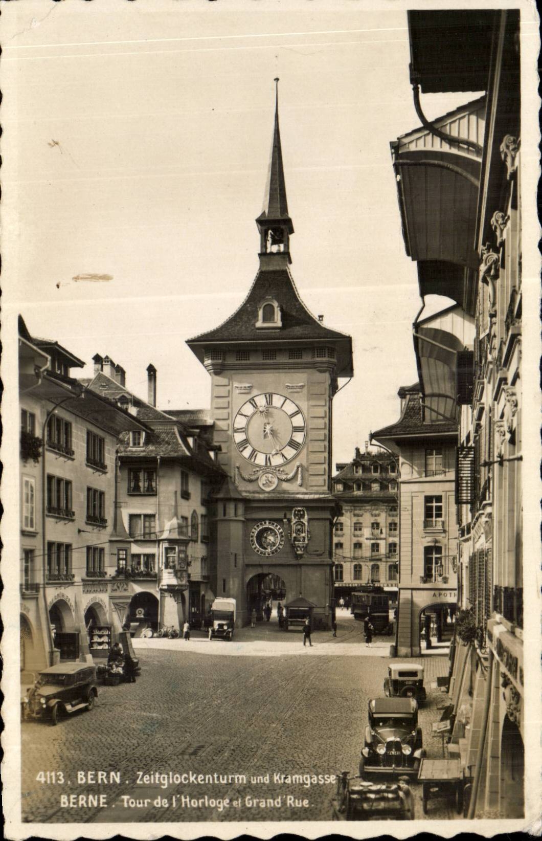 Switzerland Bern CPA Zeitglockenturn und Kramgasse Turn of the clock