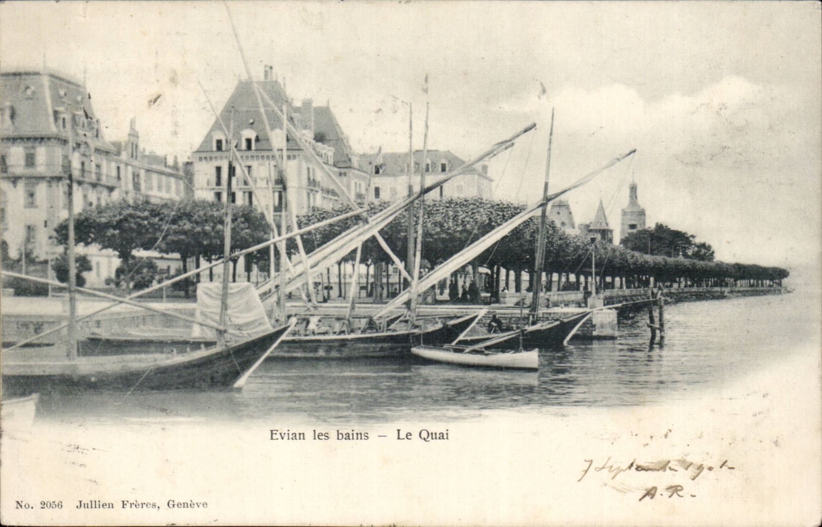 Evian les Bains - the Quay - CPA