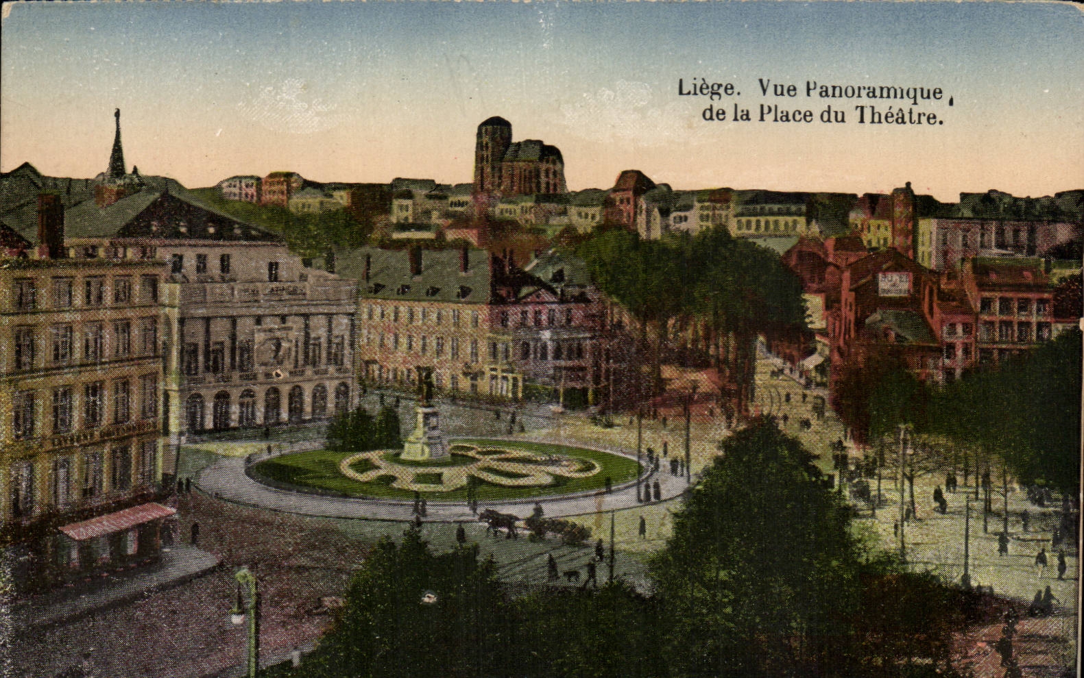 Belgium - Belgien - Liege - Panoramic View of the Place of the Theater - CPA