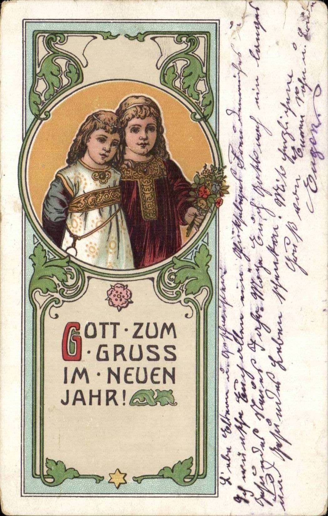 CPA Fantaisie Goth zum Gruss im Neuen Jahr !