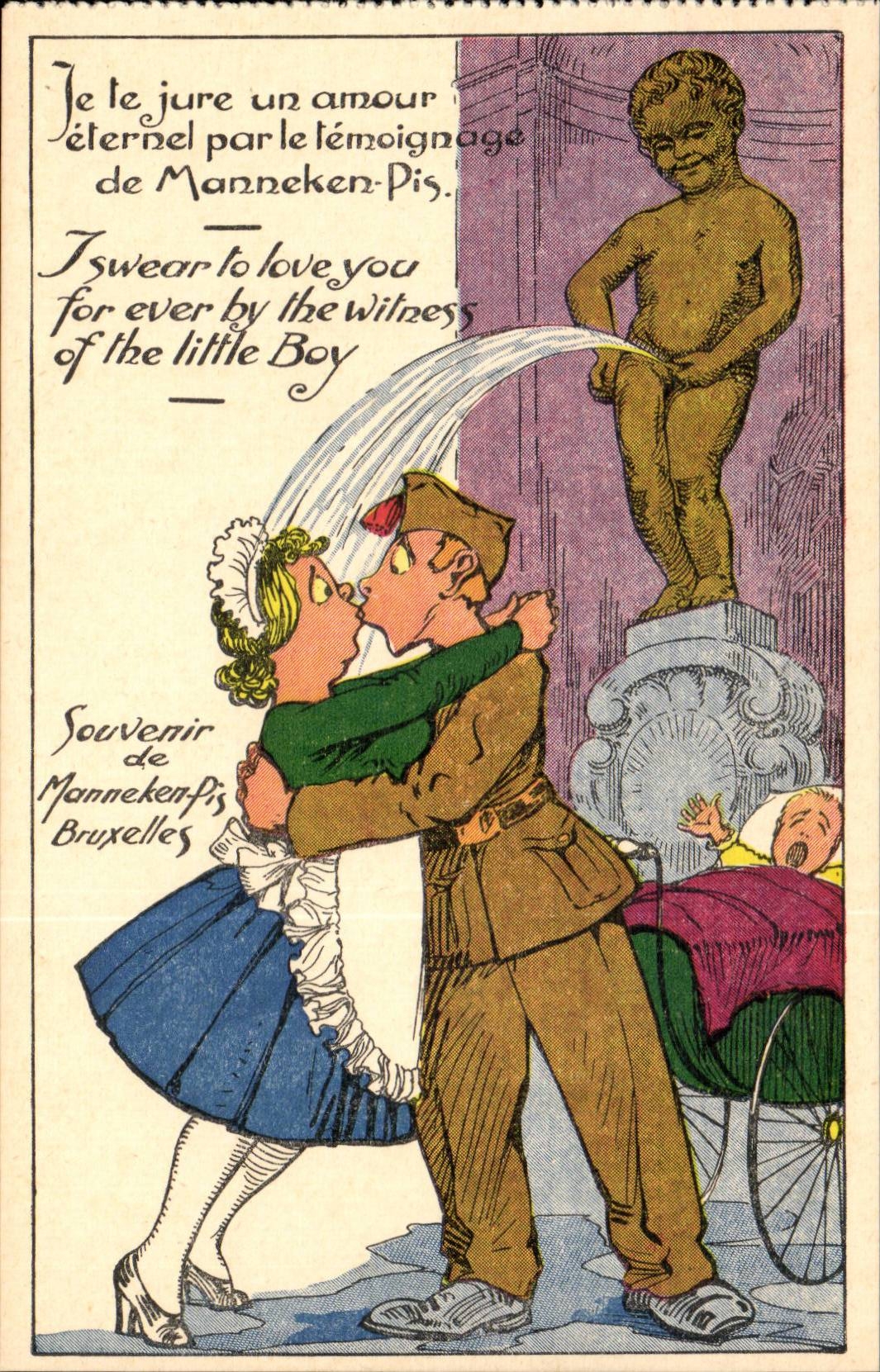 Belgique Belgie Manneken Pis Illustrateur Je te jure un amour eternel 