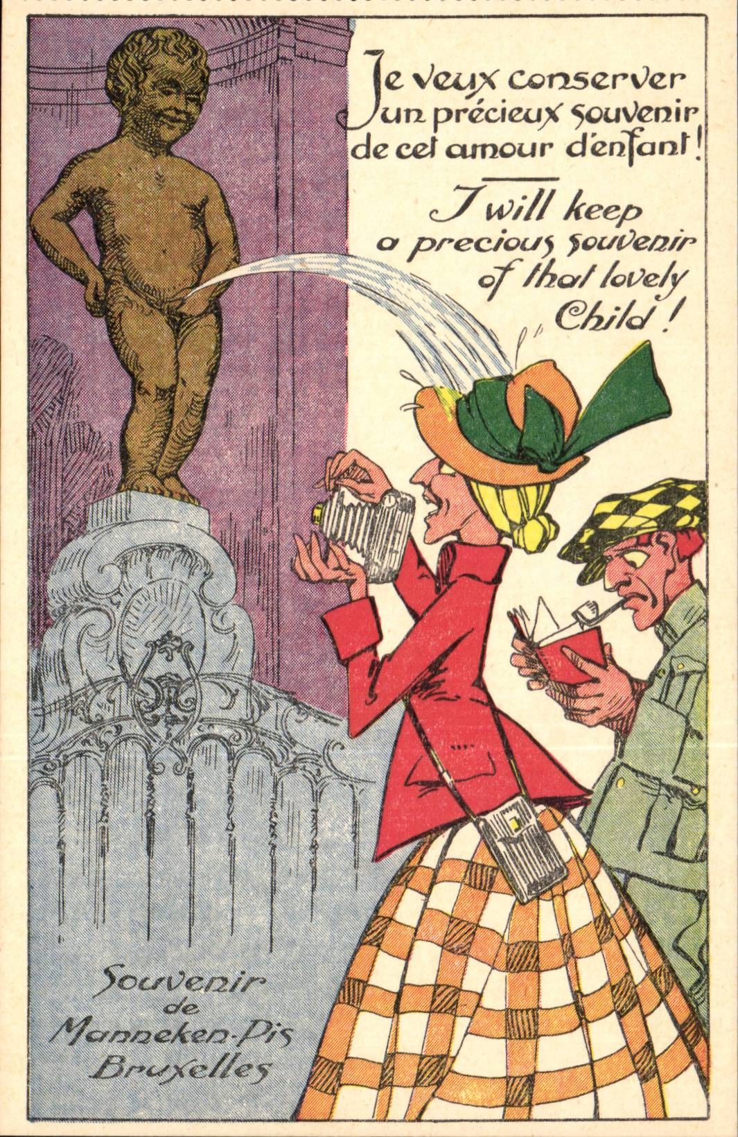 Belgie Belgique CPA Manekken Pis Je veux conserver un precieux souvenir de cet amour d'enfant