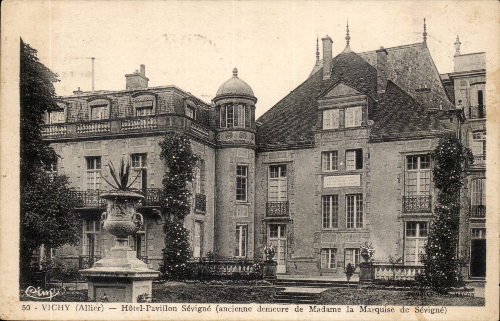 Vichy CPA Hotel Pavillon Sevigne (ancienne demeure de Madame la Marquise de SEvigne)