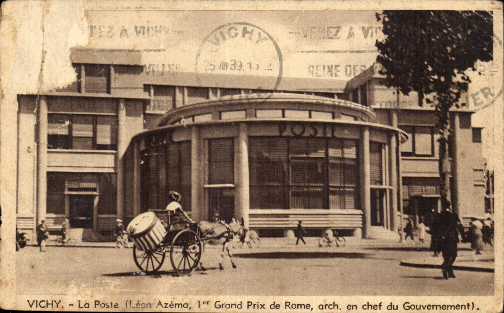 Vichy CPA La Poste (Leon Azema 1er grand prix de Rome en chef du gouvernement)