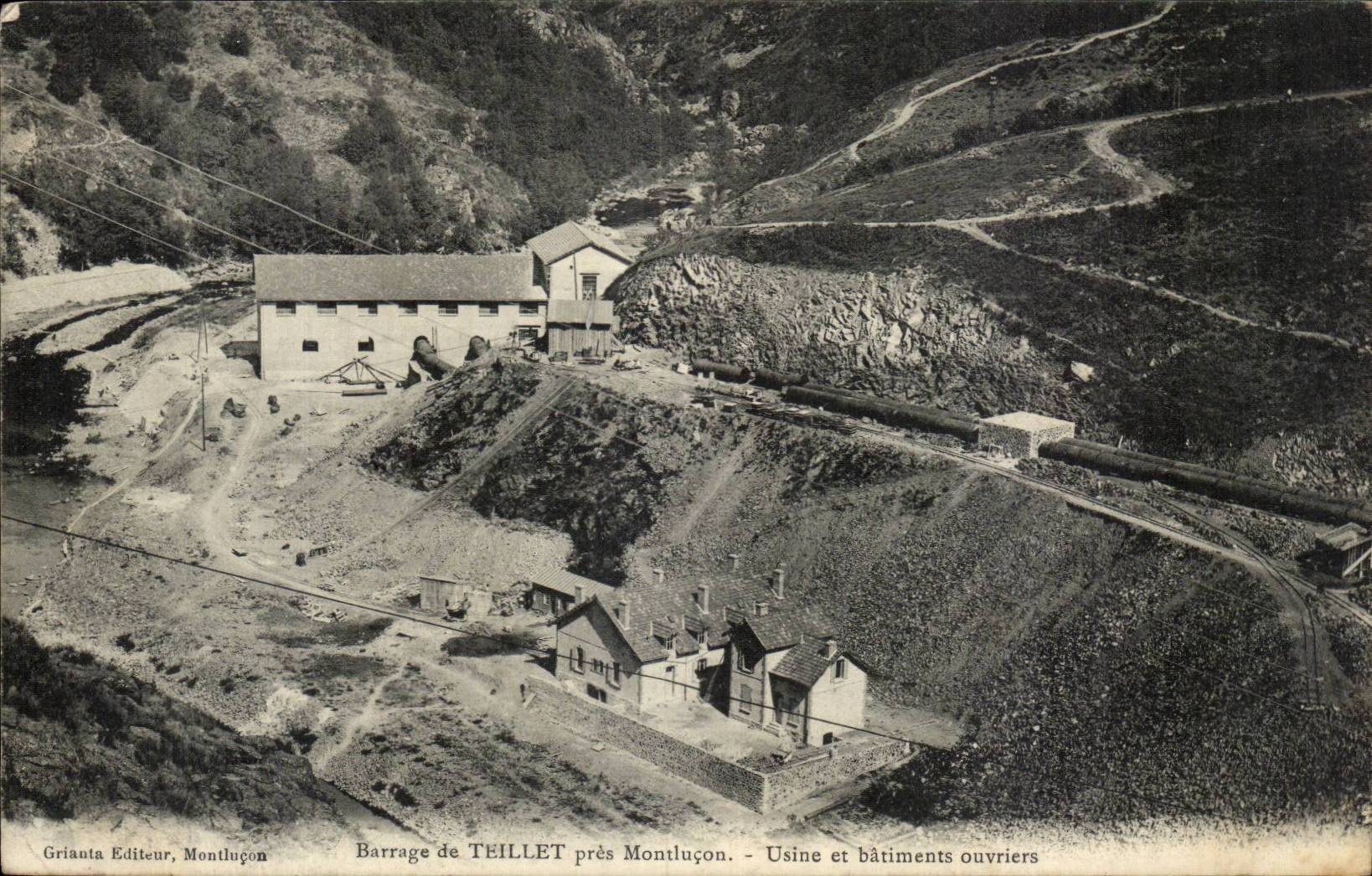Dam Teillet close Montlucon CPA Machines and building workmen