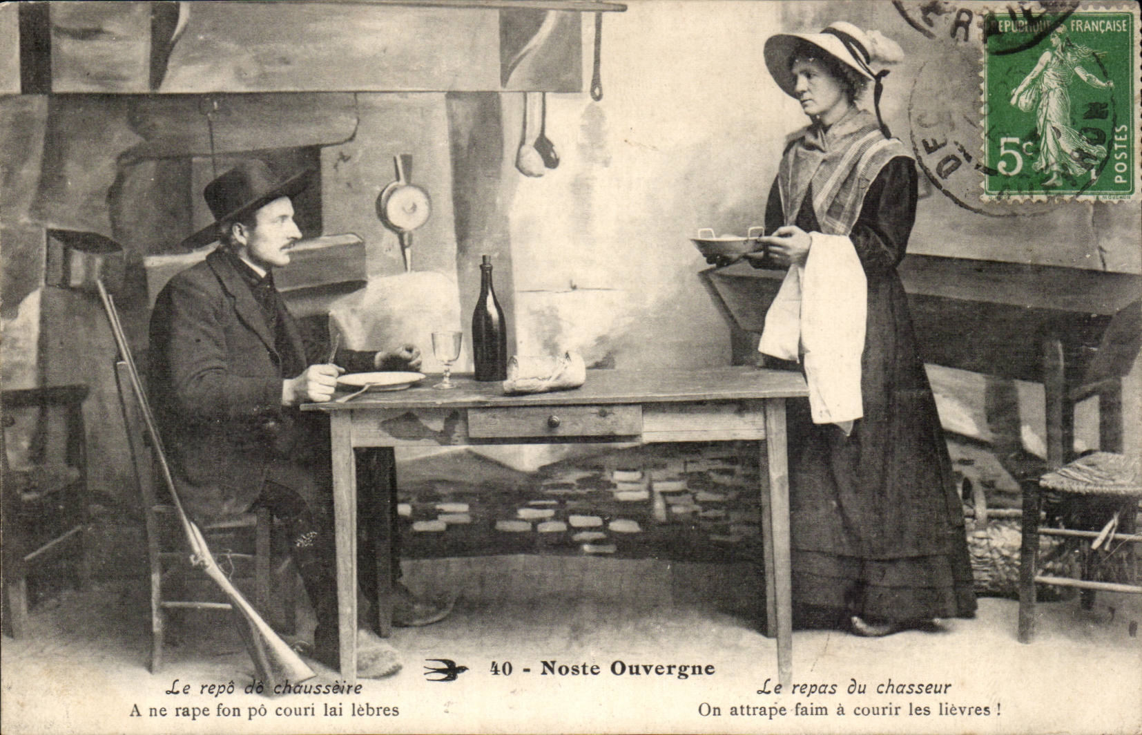 Noste Ouvergne - the rest of the hunter One catches hunger has to run hares - Auvergne - CPA