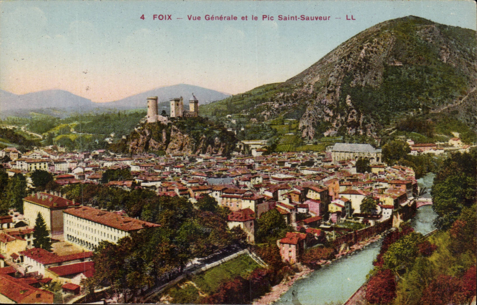 Foix CPA Ansicht und der Spitze Saint Retter