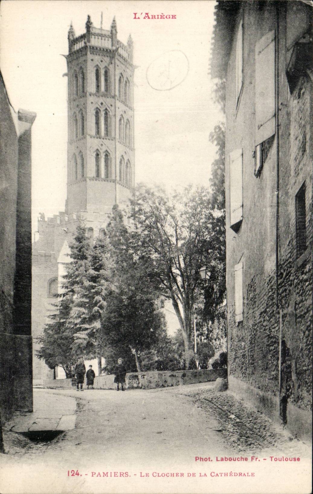 Pamiers CPA the bell-tower of the cathedral