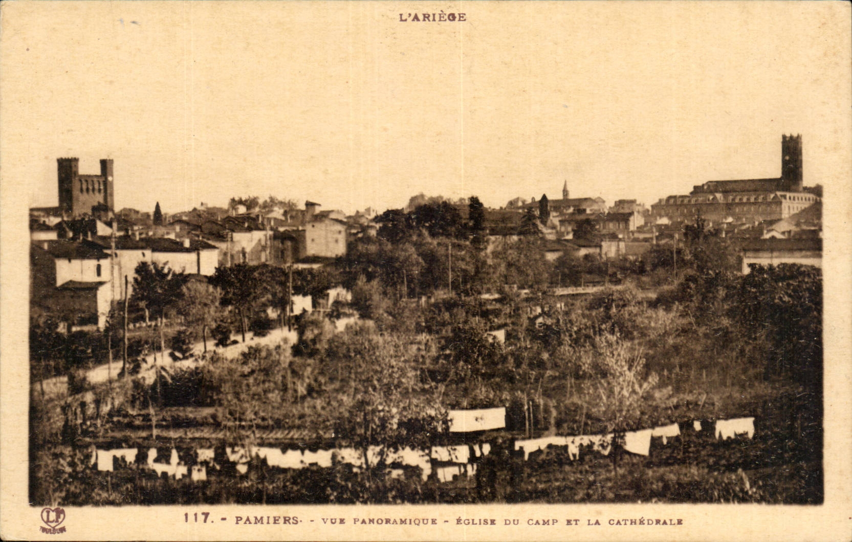 Pamiers - Panoramic View - Church of the Camp and the Cathedral - CPA