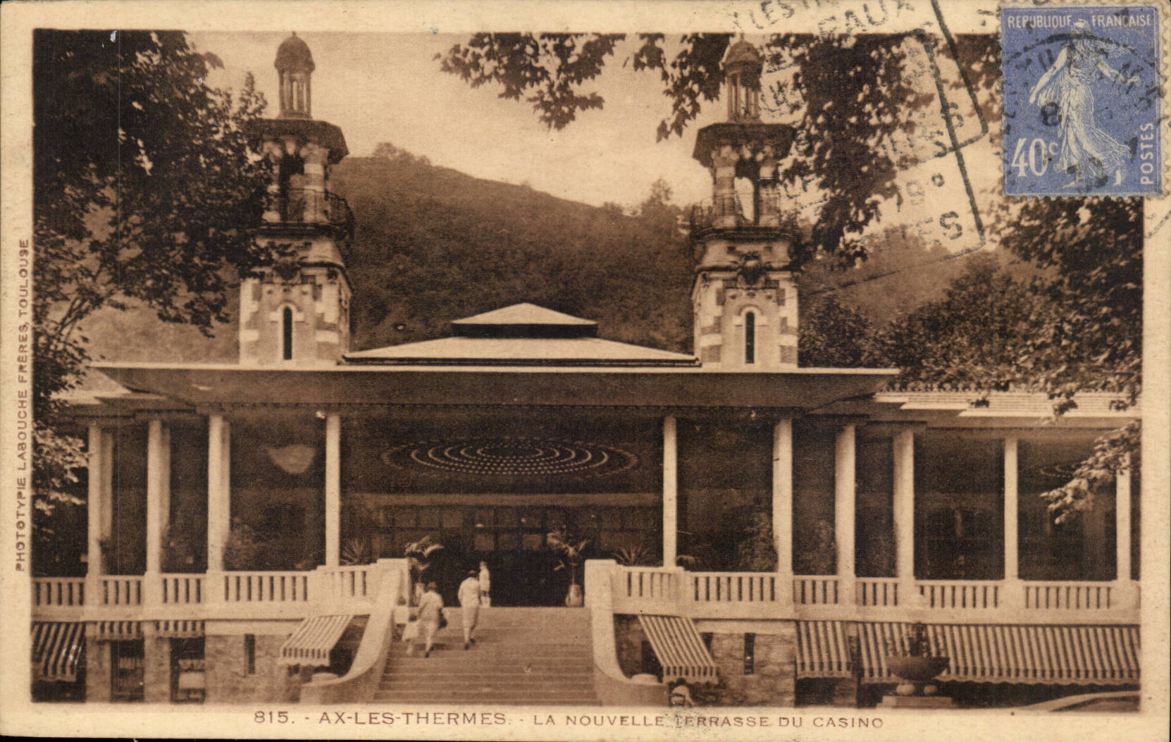 Ax Thermal baths CPA the new terrace of the casino