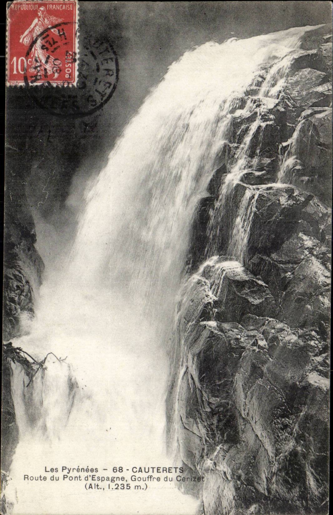 CAuterets CPA Road of the bridge of Spain Pit of Cerizet