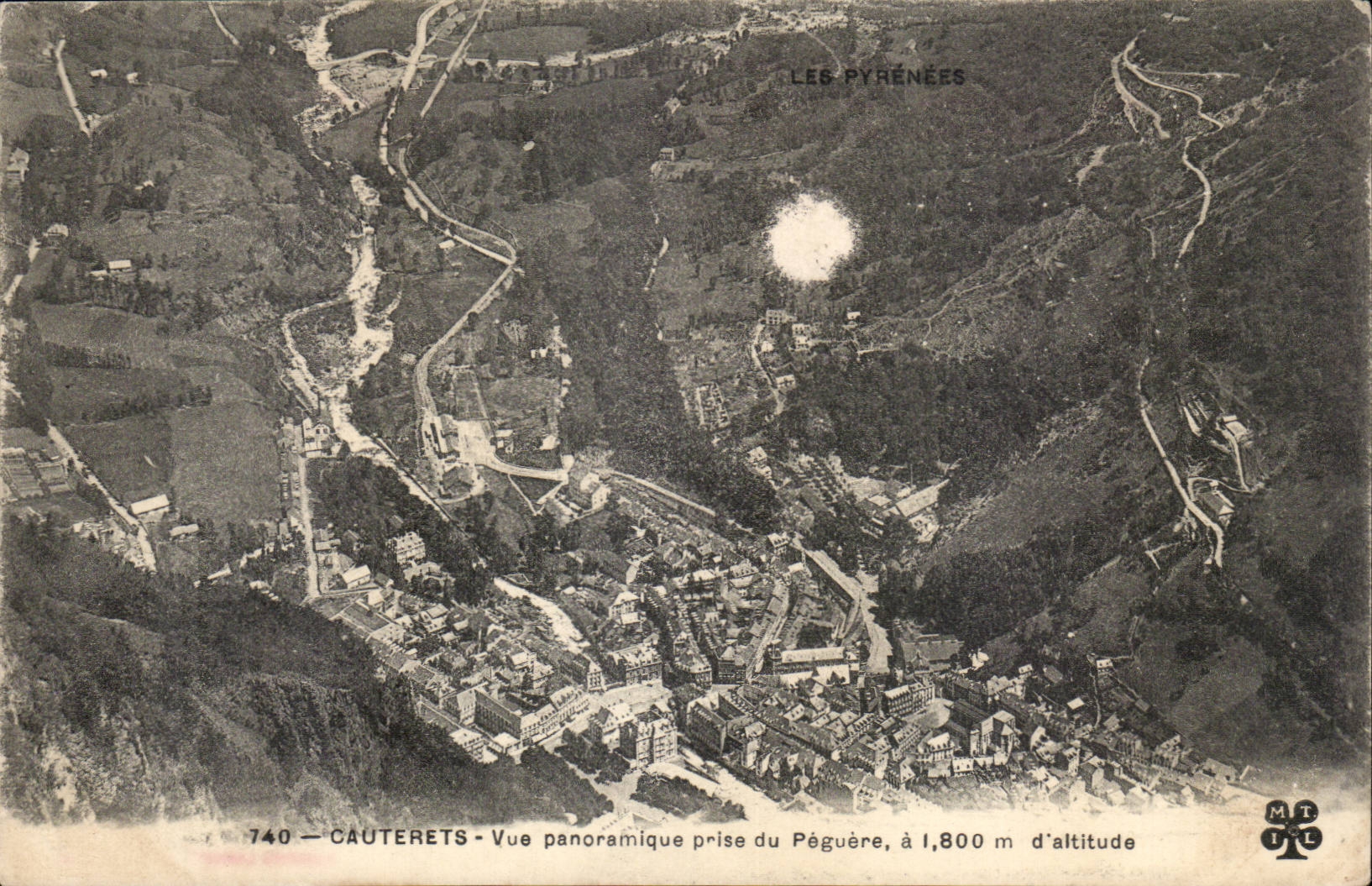 CAuterets CPA Panoramic View taken of Peguere