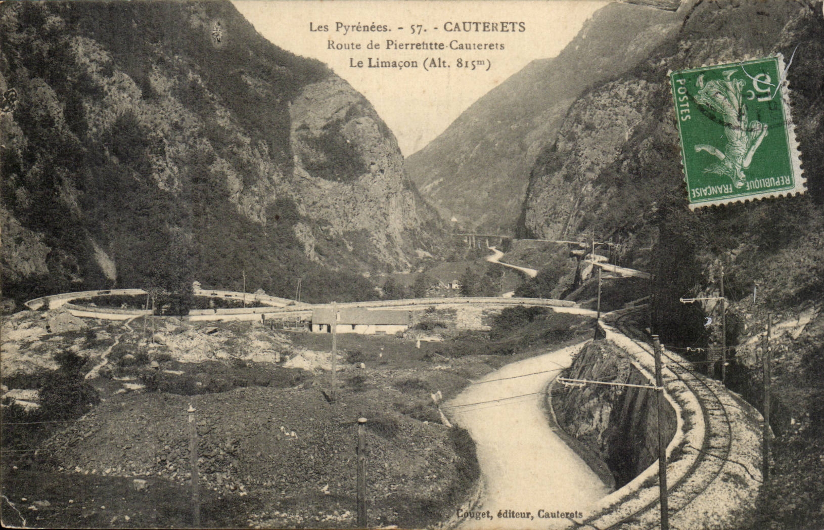 CAuterets CPA Road of Pierrefitte the snail