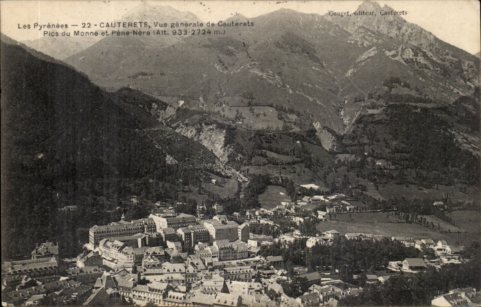 CPA CAuterets View Peaks of Monne and Pene Nore