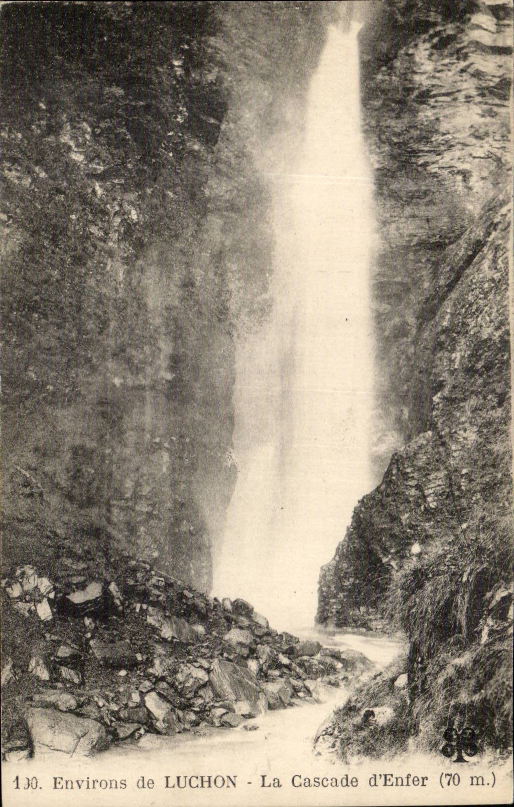 Luchon CPA Valley of the Lily the cascade of hell