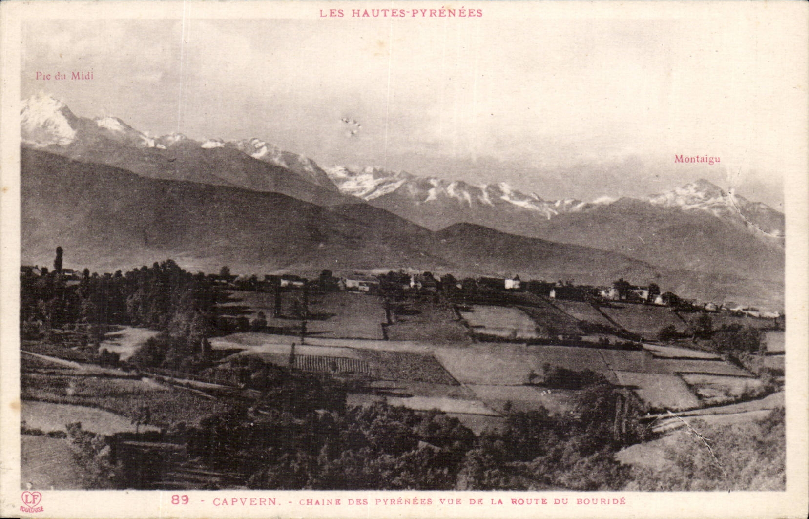 Capvern cPA Chain of the Pyrenees seen of the road of Bouride