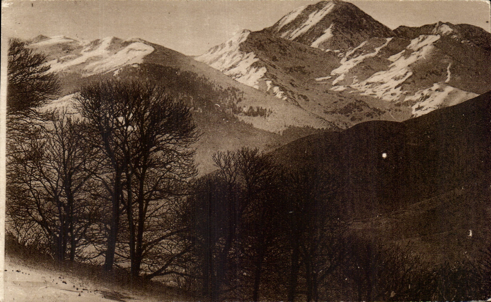 CPA the Pyrenees solid mass of the Peak of midday in winter