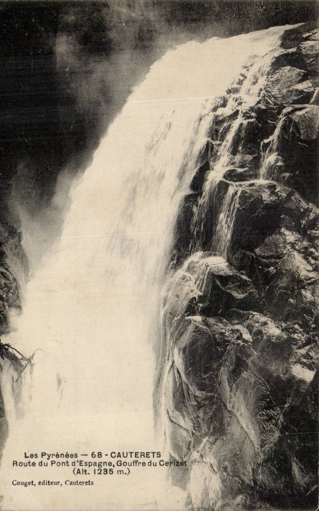 CPA Cauterets Road of the bridge of Spain Pit of Cerizet