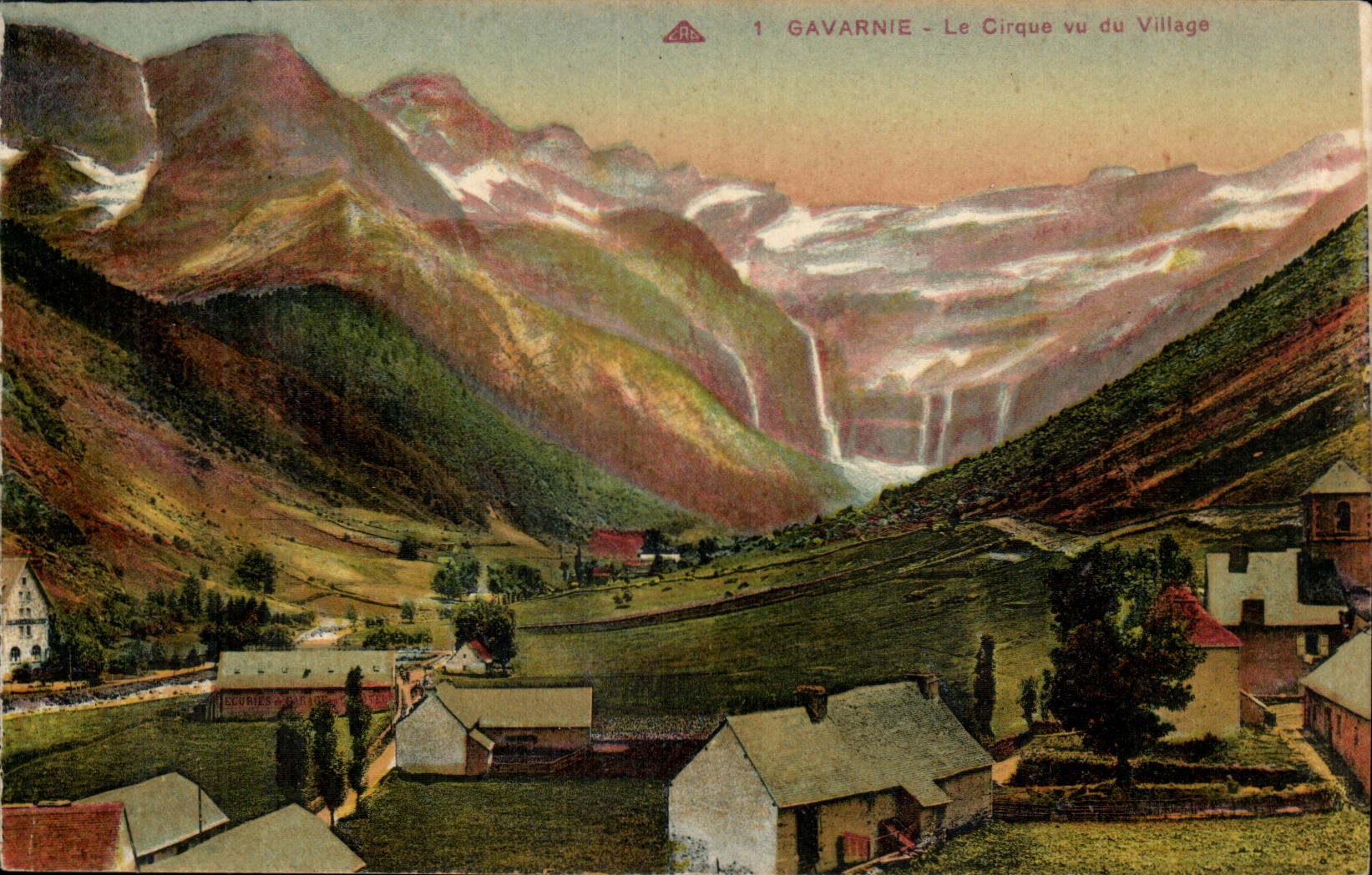 CPA Gavarnie the circus seen of the village