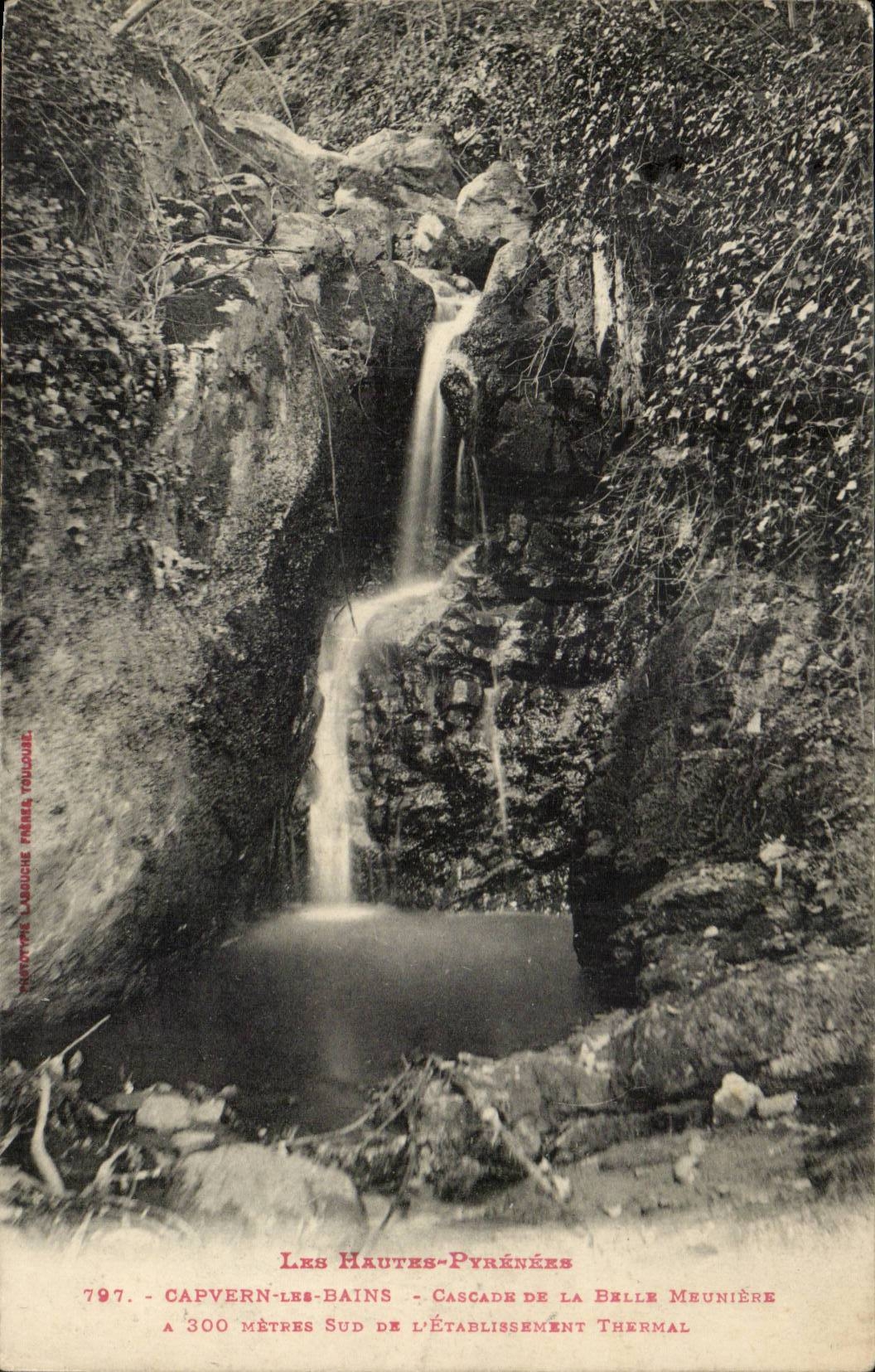 CPA Capvern les Bains Cascade of the beautiful miller has 300 southern bills of quantities of the hydropathic establishment