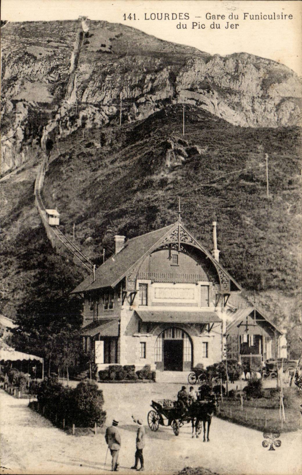 CPA Lourdes Station of the funicular of the Peak of Jer