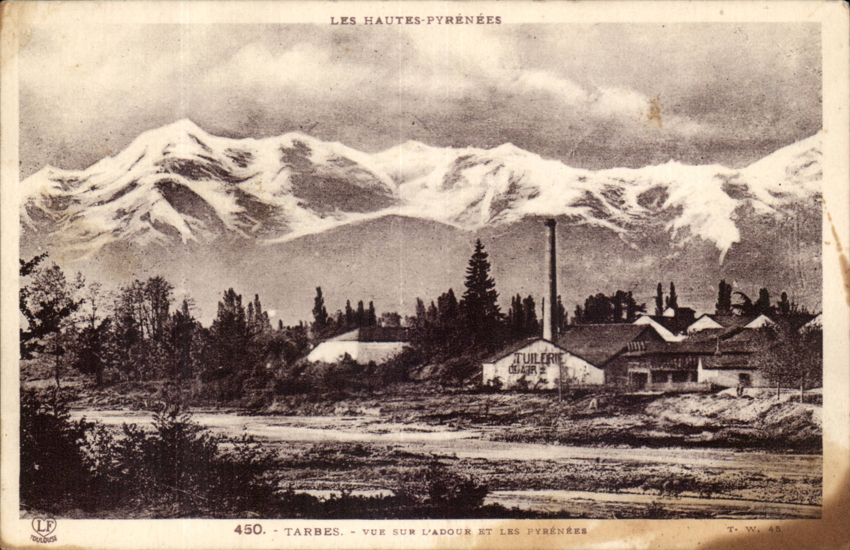 CPA Tarbes gesehen auf Adour und die Pyrenees Tilery